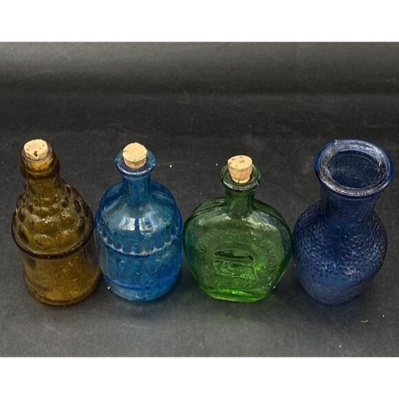 Wheaton Glass Green Thomas Jefferson Blue Root Bitters Amber Bottle 3" - Picture 4 of 9
